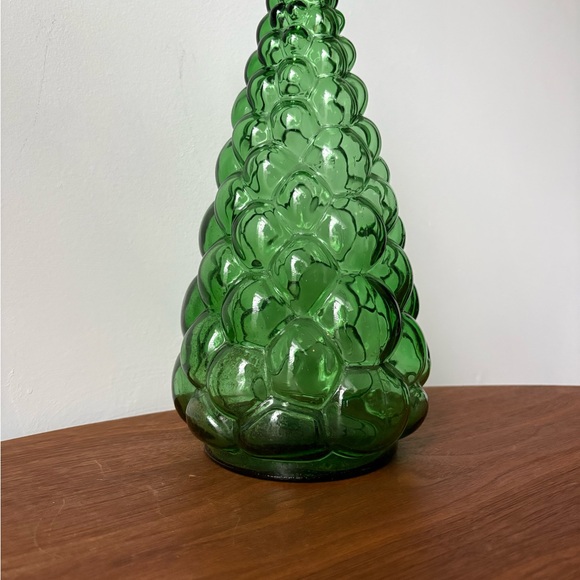 Emerald Bubble Design Vase Italian Empoli Bottle - Picture 12 of 13
